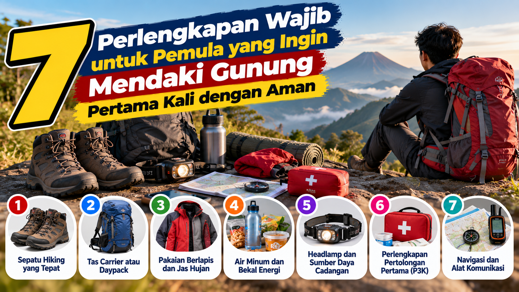 7 Perlengkapan Wajib untuk Pemula yang Ingin Mendaki Gunung Pertama Kali dengan Aman